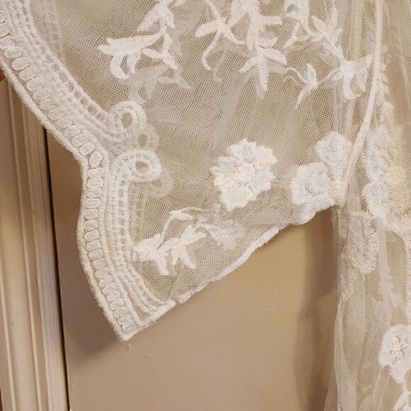 Francesca's White Embroidered Lace Bohemian Duster Nwt - Picture 13 of 13